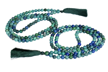 Azurite Malachite Beads Mala  DestGlow