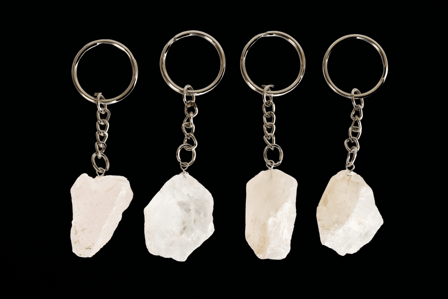 Crystal Quartz Key Chain, Gemstone Keychain Crystal Key Ring (Dreams and Enhancing)  DestGlow