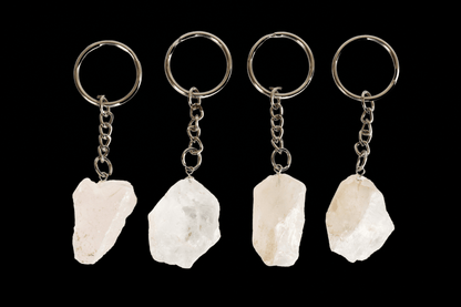 Crystal Quartz Key Chain, Gemstone Keychain Crystal Key Ring (Dreams and Enhancing)  DestGlow