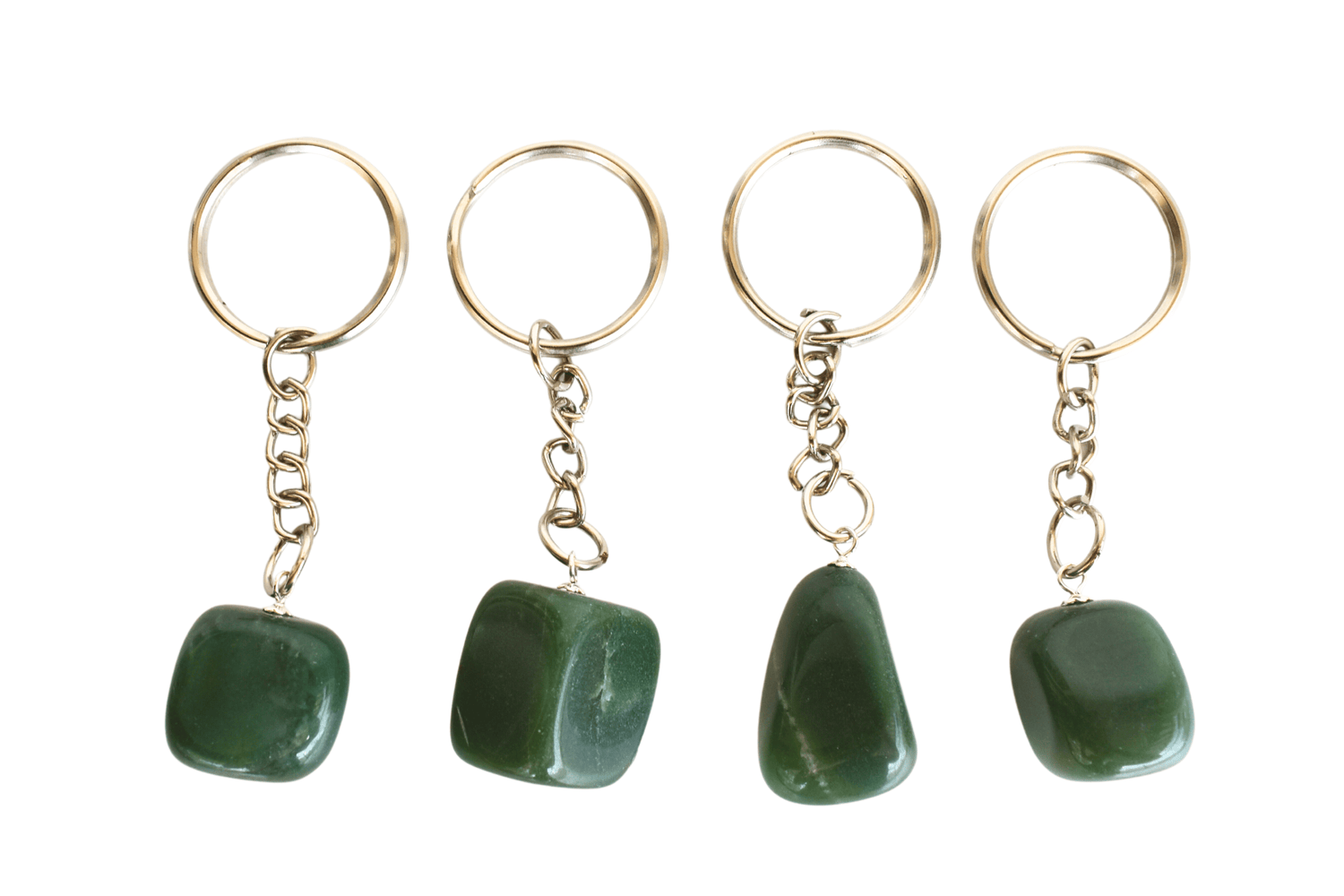 Green Jade Key Chain, Gemstone Keychain Crystal Key Ring (wisdom and balance)  DestGlow