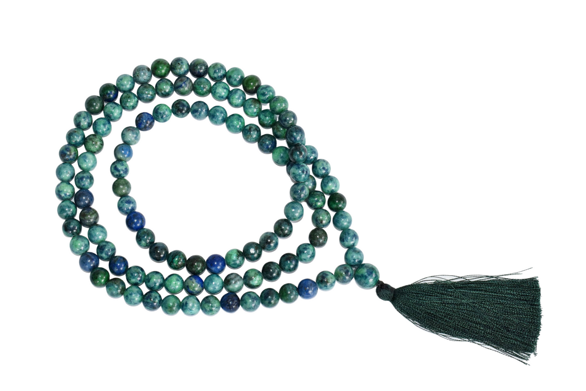 Azurite Malachite Beads Mala  DestGlow