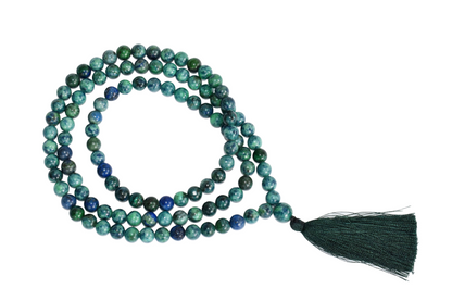 Azurite Malachite Beads Mala  DestGlow