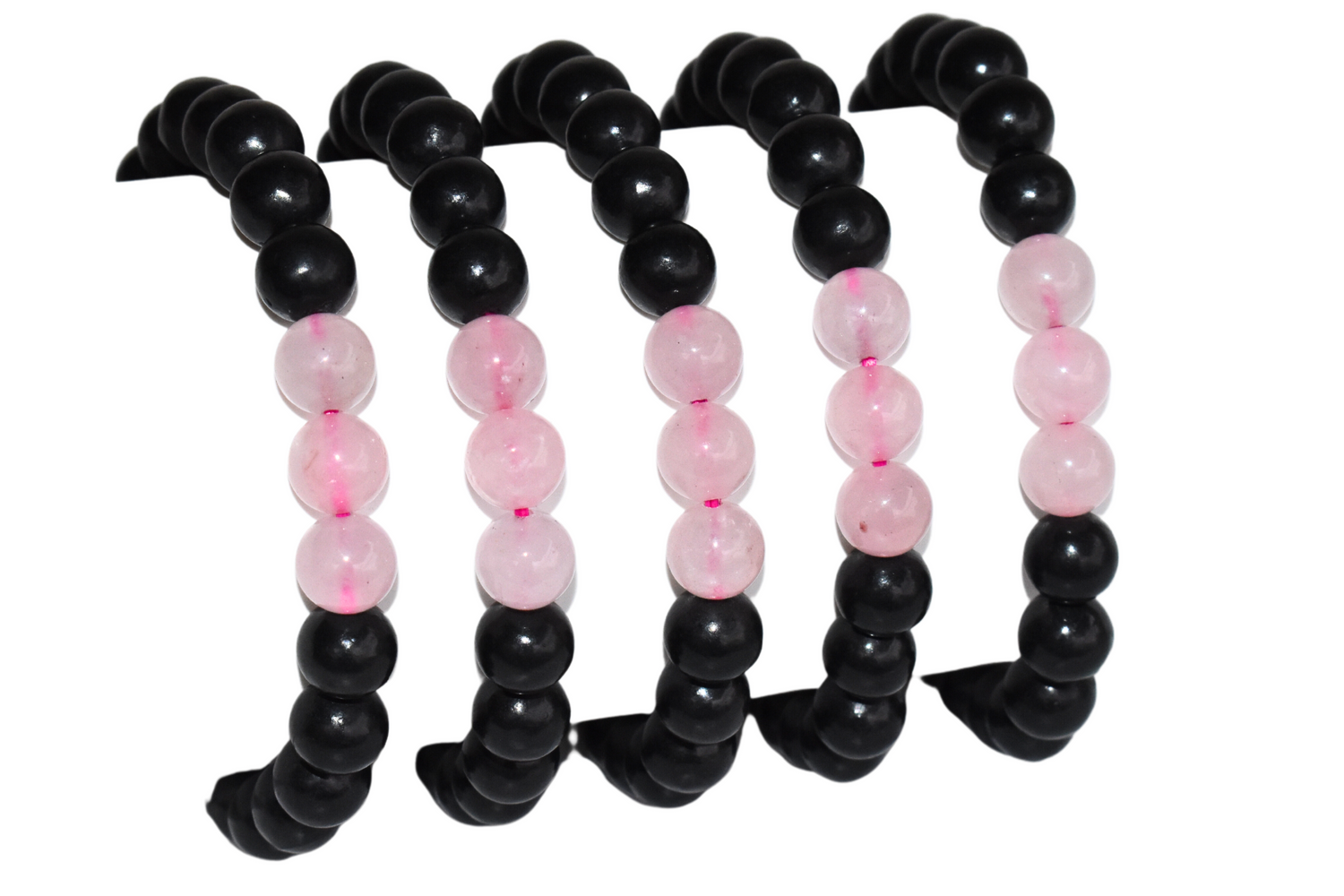 EMF Protection Crystal Bracelet, EMF Bracelet (Shungite Black, Rose Quartz)  DestGlow
