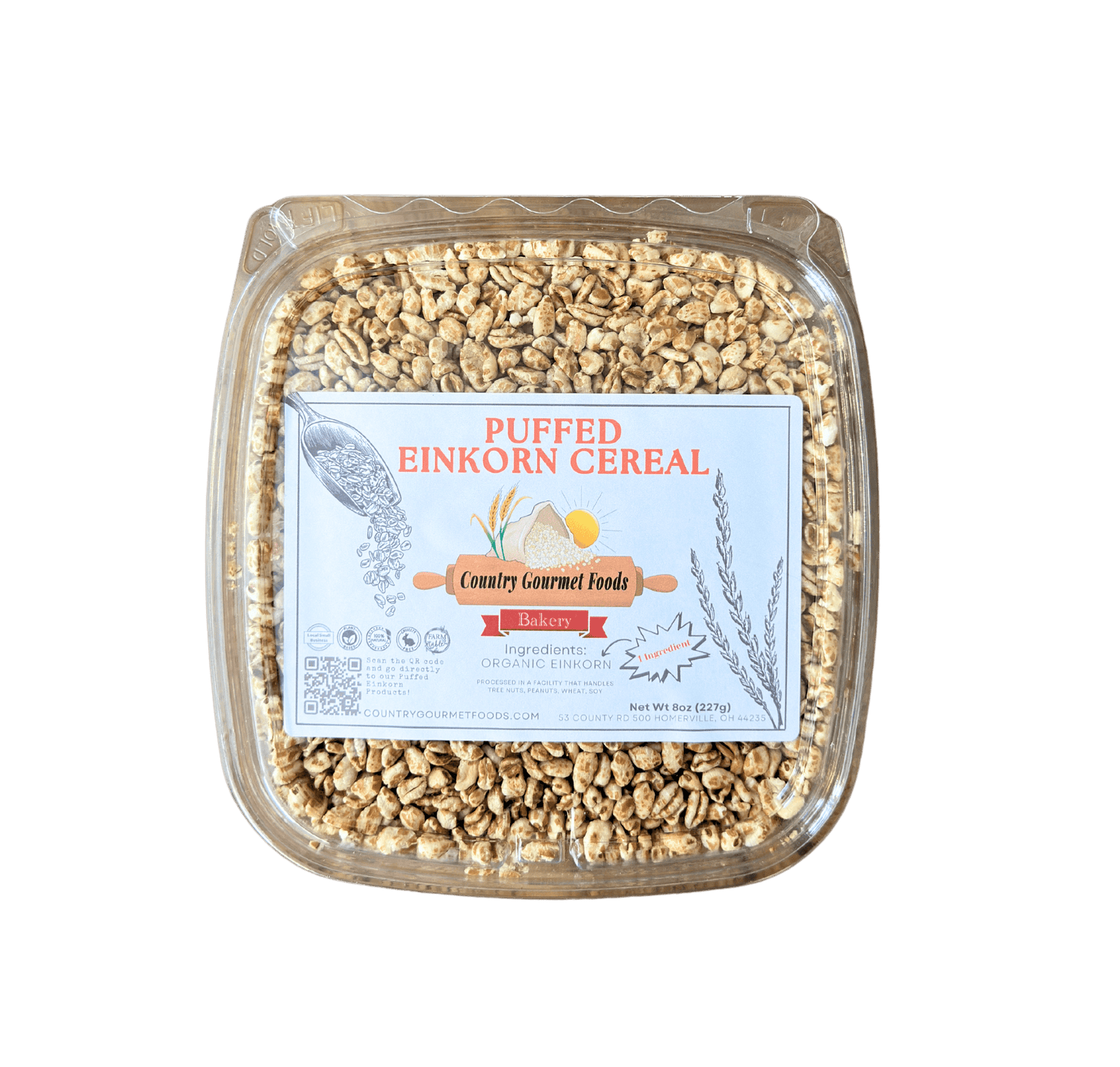 Puffed Einkorn Cereals by Country Life Natural Foods