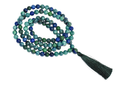 Azurite Malachite Beads Mala  DestGlow