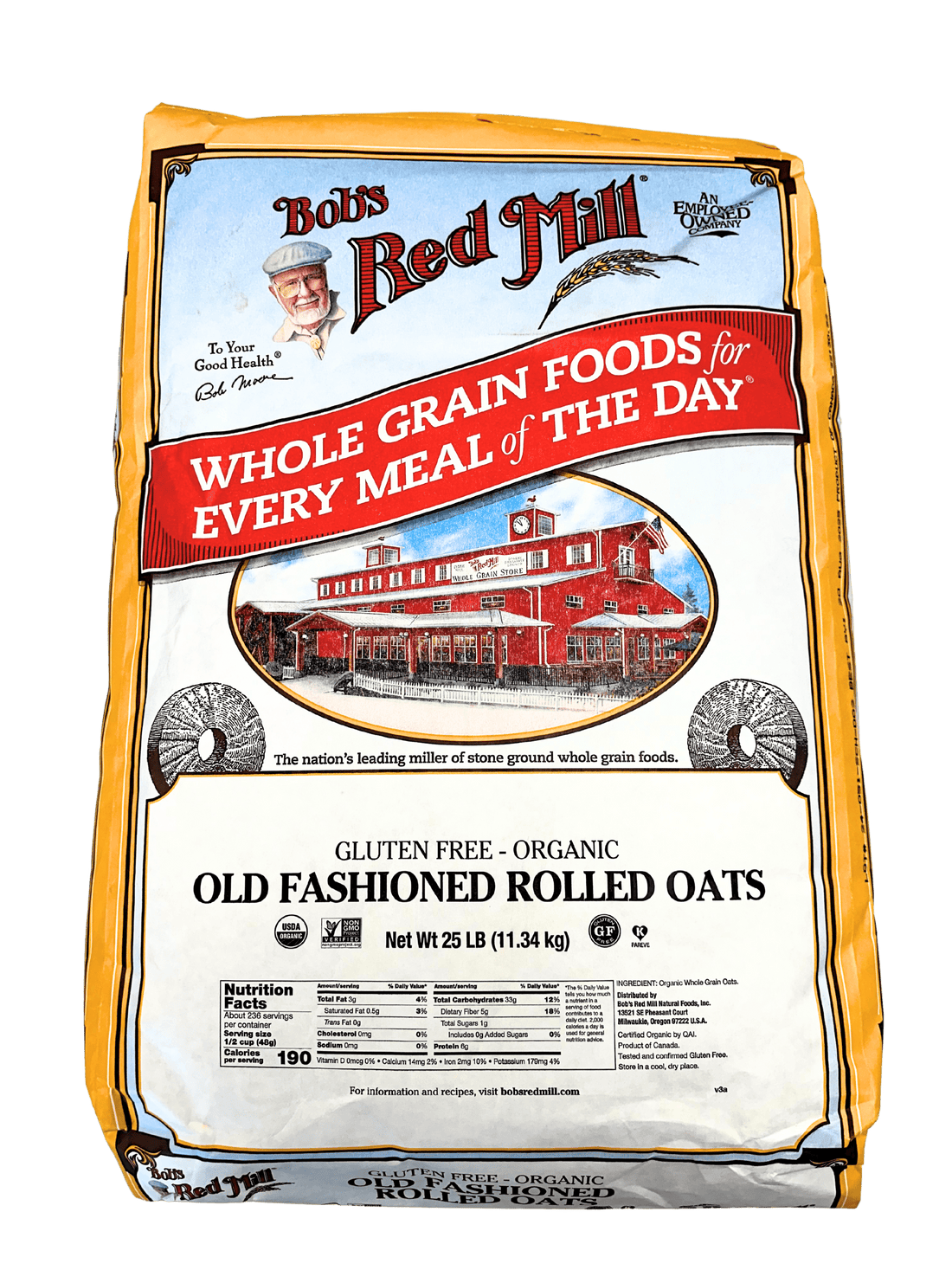 Oats, Regular Rolled, Gluten-Free, Organic, Bob&