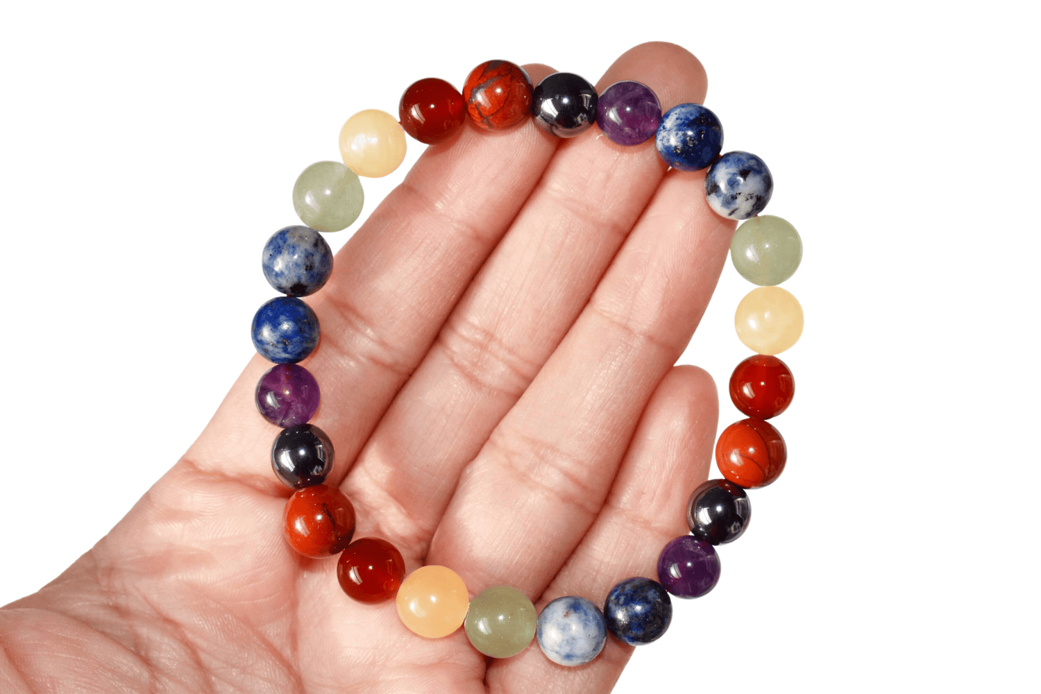 7 Chakra Bracelet, Chakra Crystals Bracelet, Yoga Reiki Healing Crystal Bracelet  DestGlow