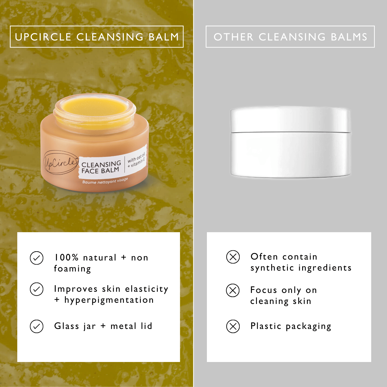 Cleansing Face Balm with Oat Oil + Vitamin E by UpCircle