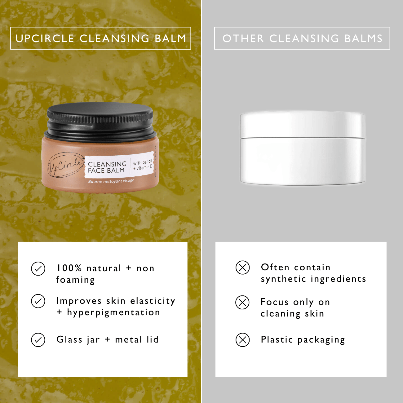 Cleansing Face Balm with Oat Oil + Vitamin E - Travel Size by UpCircle