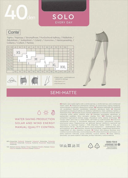 Tights Conte Solo 40 Den - Classic Pantyhose