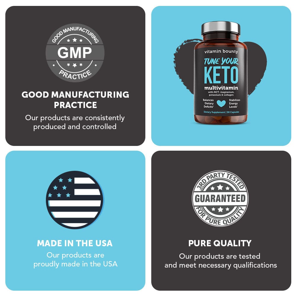 Tune Your Keto Multivitamin - Complete Keto Diet Supplement with Magnesium, Potassium &amp; MCT - DestGlow