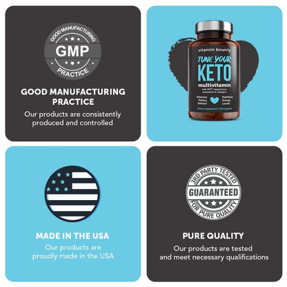 Tune Your Keto Multivitamin - Complete Keto Diet Supplement with Magnesium, Potassium &amp; MCT - DestGlow