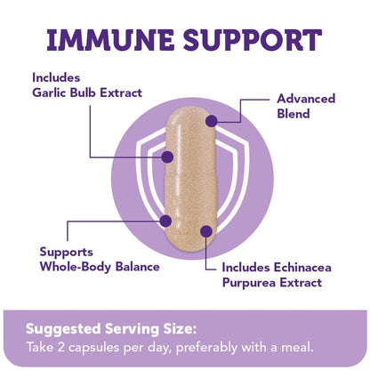 Elderberry Immune Support - 5-in-1 Formula with Vitamin C, Zinc, Garlic &amp; Echinacea - DestGlow