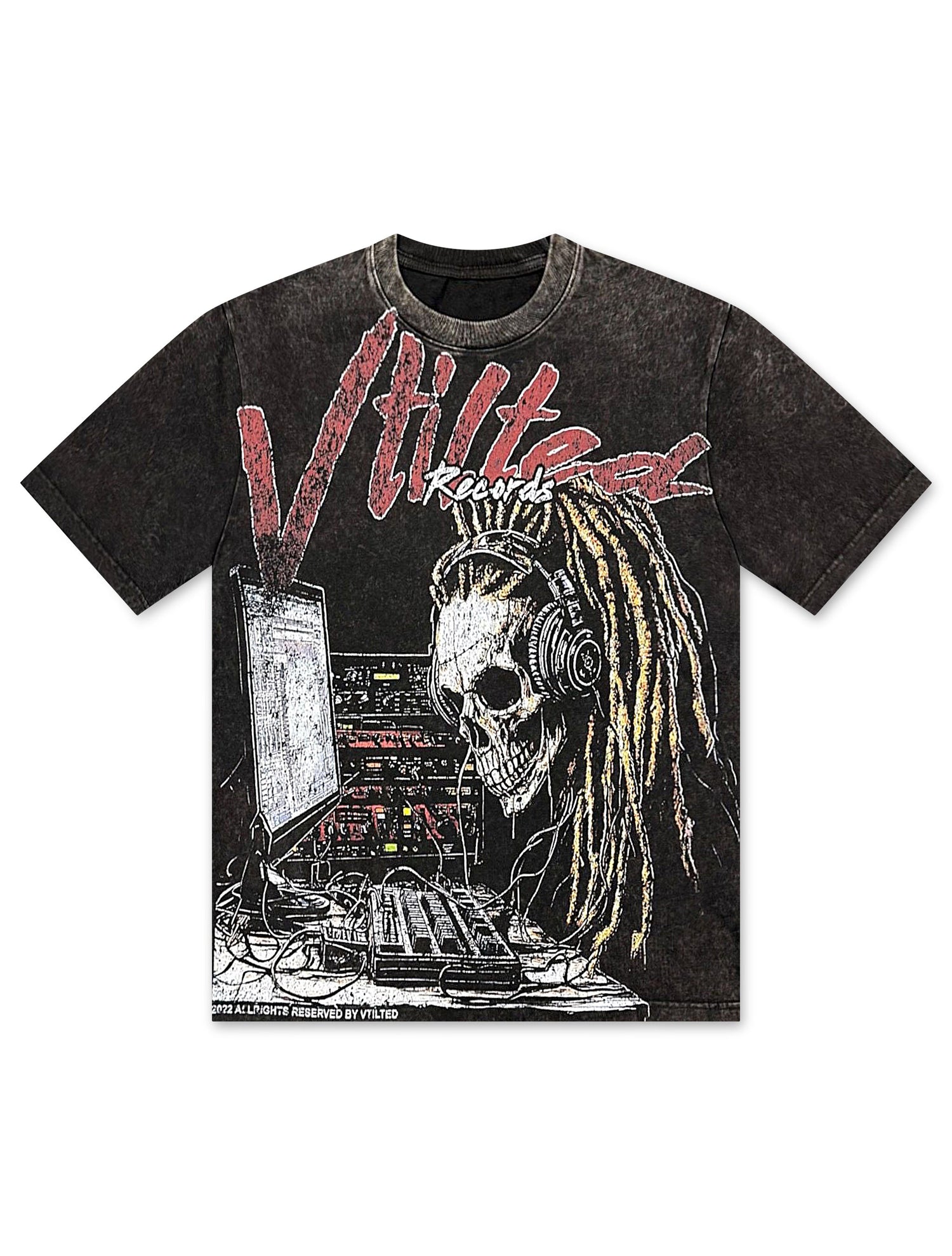 Vtilted Record Tee - Black Wash by Denim Exchange