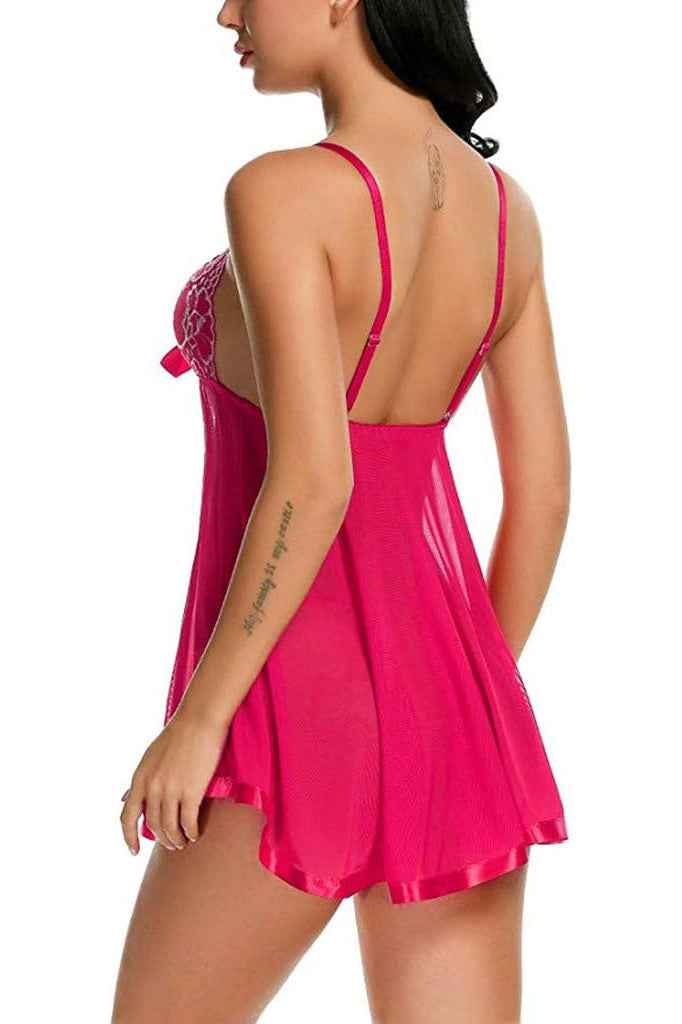 Flirty Mesh Lace Cup Babydoll