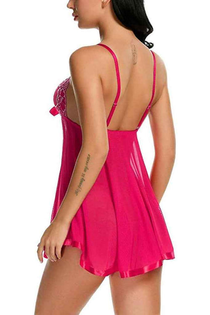 Flirty Mesh Lace Cup Babydoll