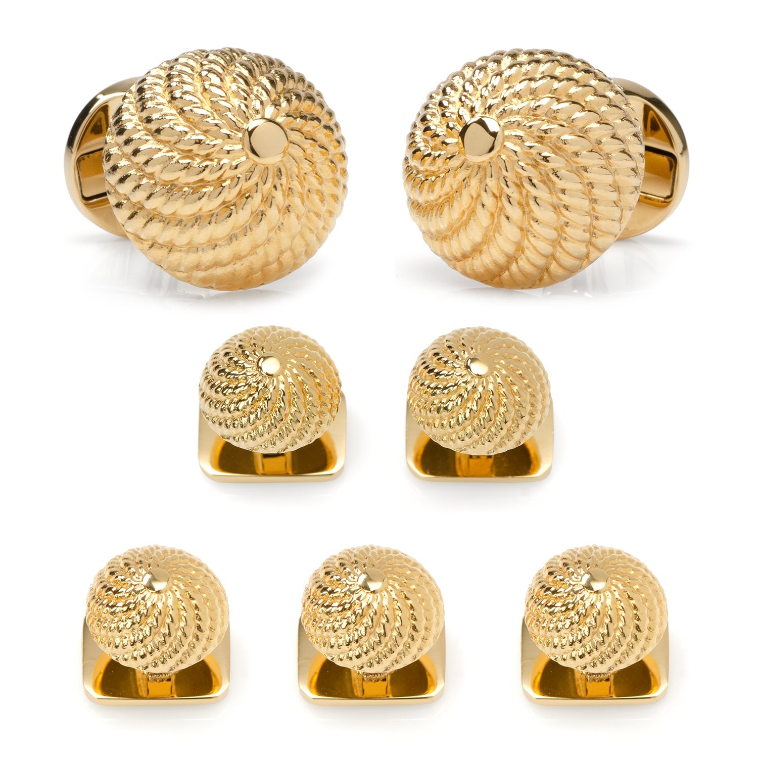 VDP 3D Colony Gold Stainless Stud Set by Cufflinks.com