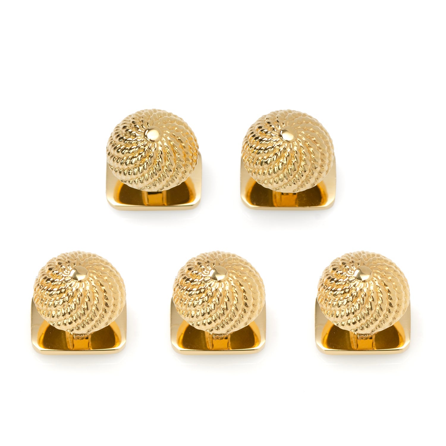 VDP 3D Colony Gold Stainless Studs by Cufflinks.com