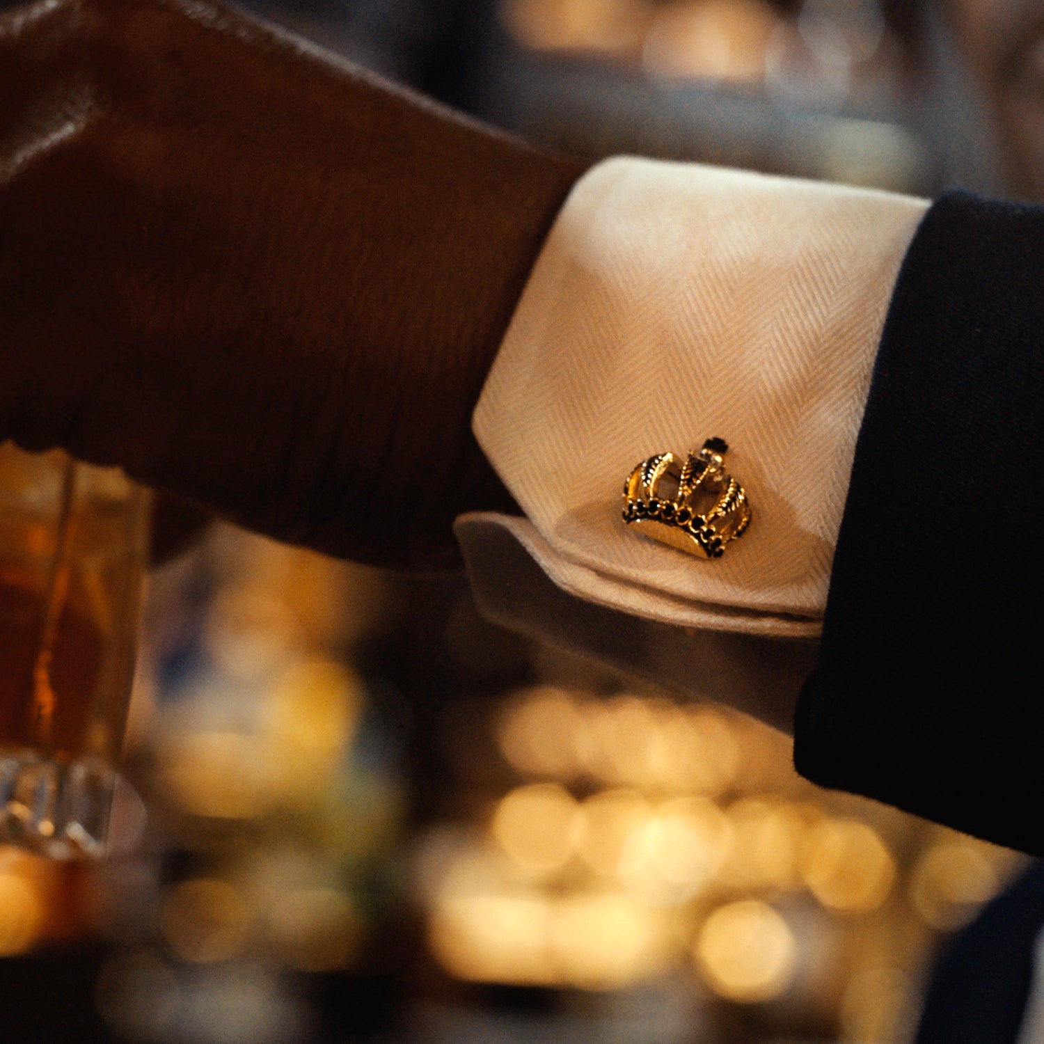 VDP 3D Crown Royal Gold Stainless Cufflinks by Cufflinks.com