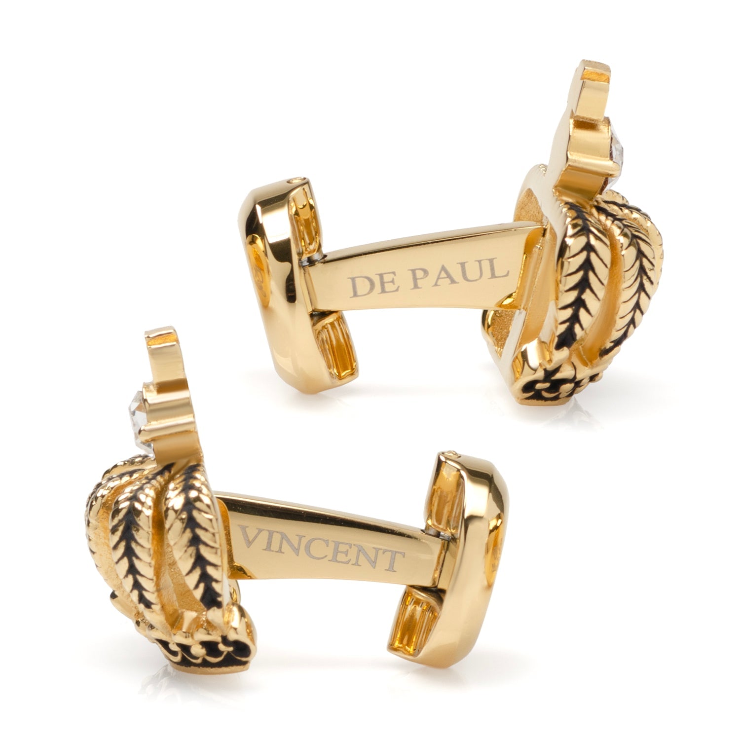 VDP 3D Crown Royal Gold Stainless Cufflinks by Cufflinks.com