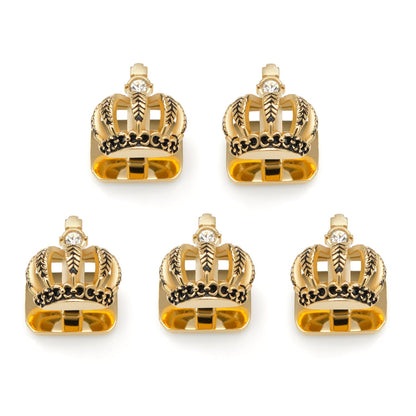 VDP 3D Crown Royal Gold Stainless Studs by Cufflinks.com