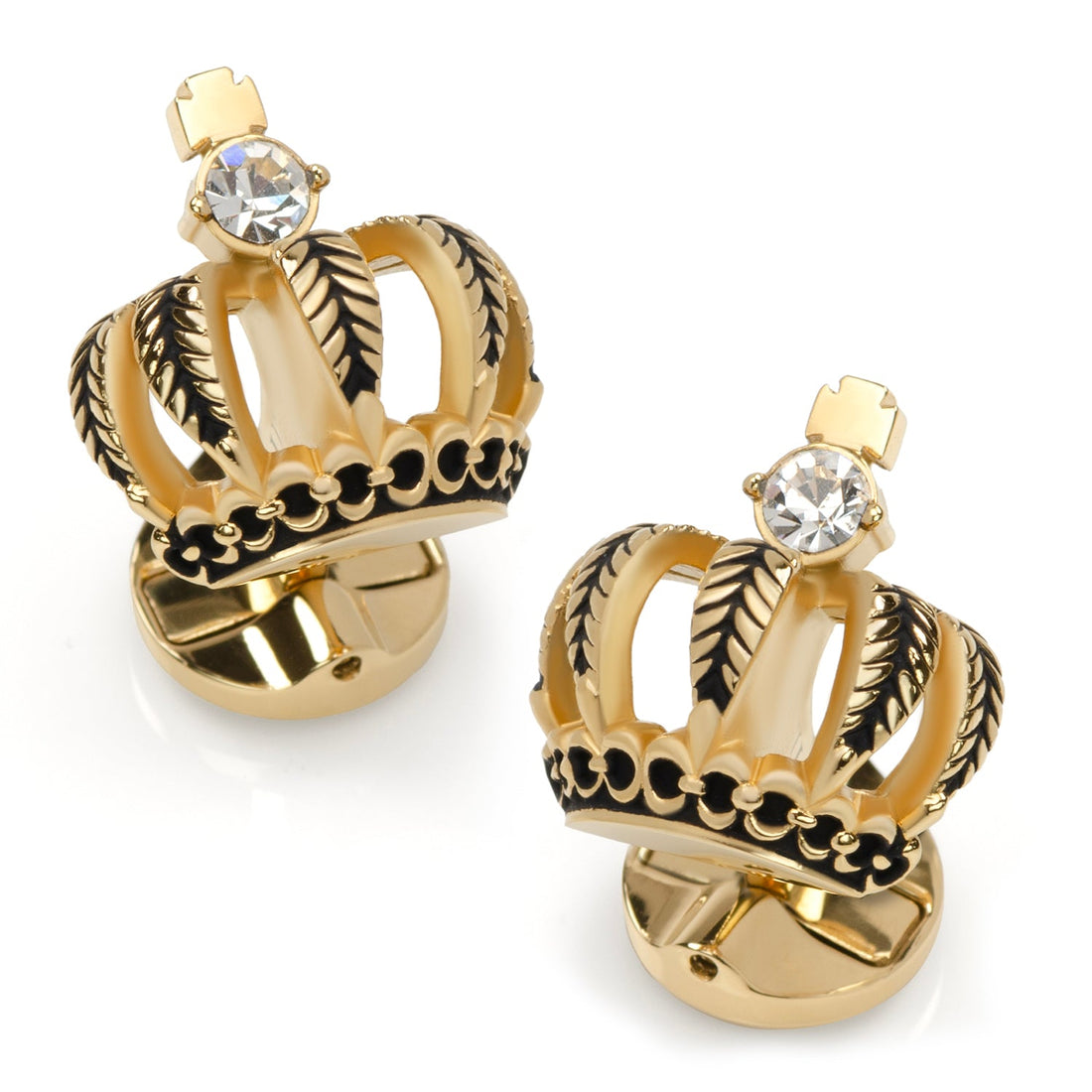 VDP 3D Crown Royal Gold Stainless Cufflinks by Cufflinks.com