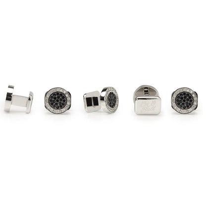VDP White &amp; Black Pave Crystals Studs
