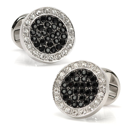 VDP White &amp; Black Pave Crystals Cufflinks by Cufflinks.com