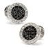 VDP White & Black Pave Crystals Cufflinks by Cufflinks.com