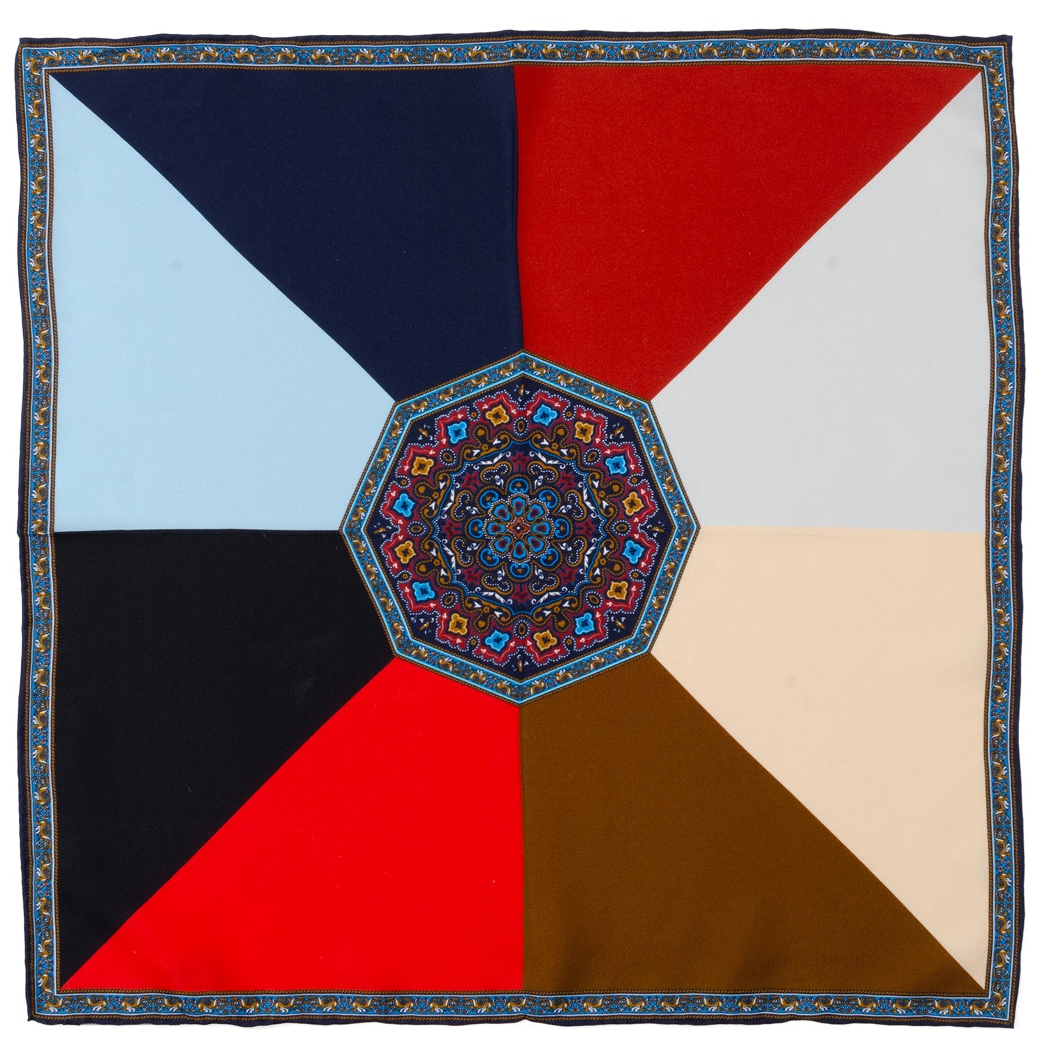 VDP Multi Colored Paisley Pocket Square by Cufflinks.com
