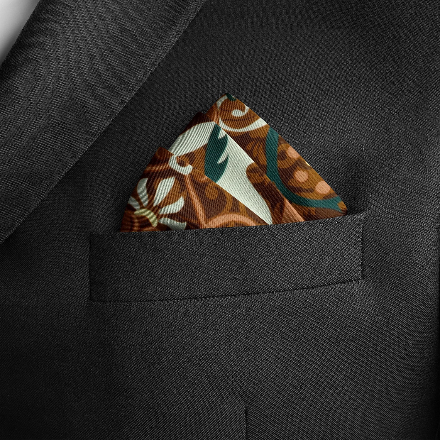 VDP Biltmore Renaissance Revival Brown Pocket Square by Cufflinks.com