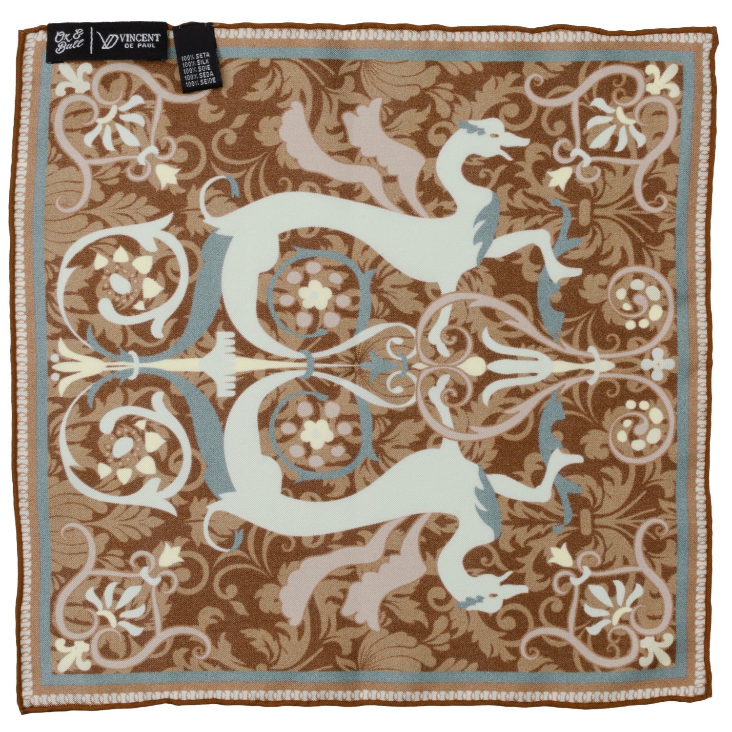 VDP Biltmore Renaissance Revival Brown Pocket Square by Cufflinks.com