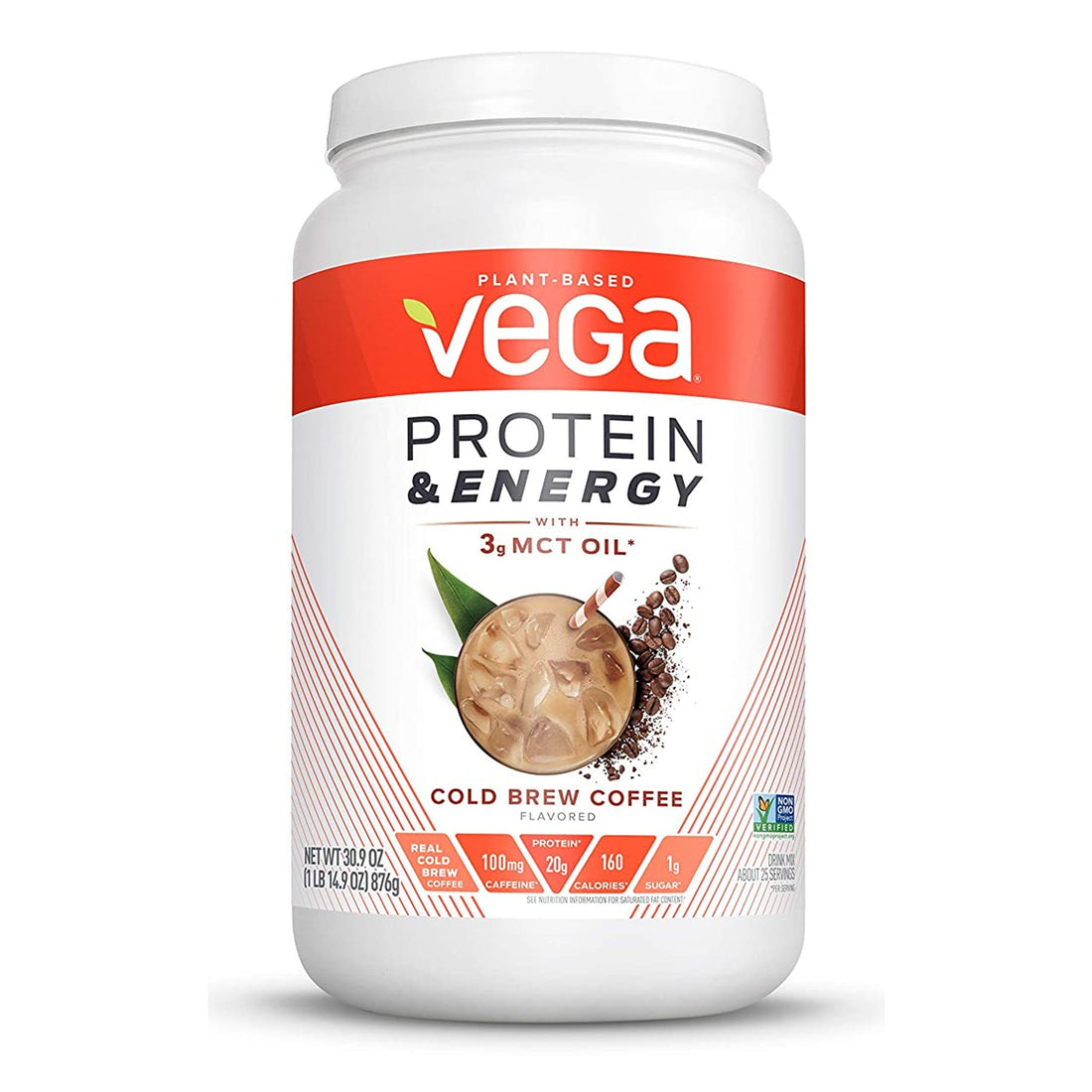 Vega Protein &amp; Energy Plant-Based Protein Powder – Cold Brew Coffee – 30.9 oz by Top Vita Shop