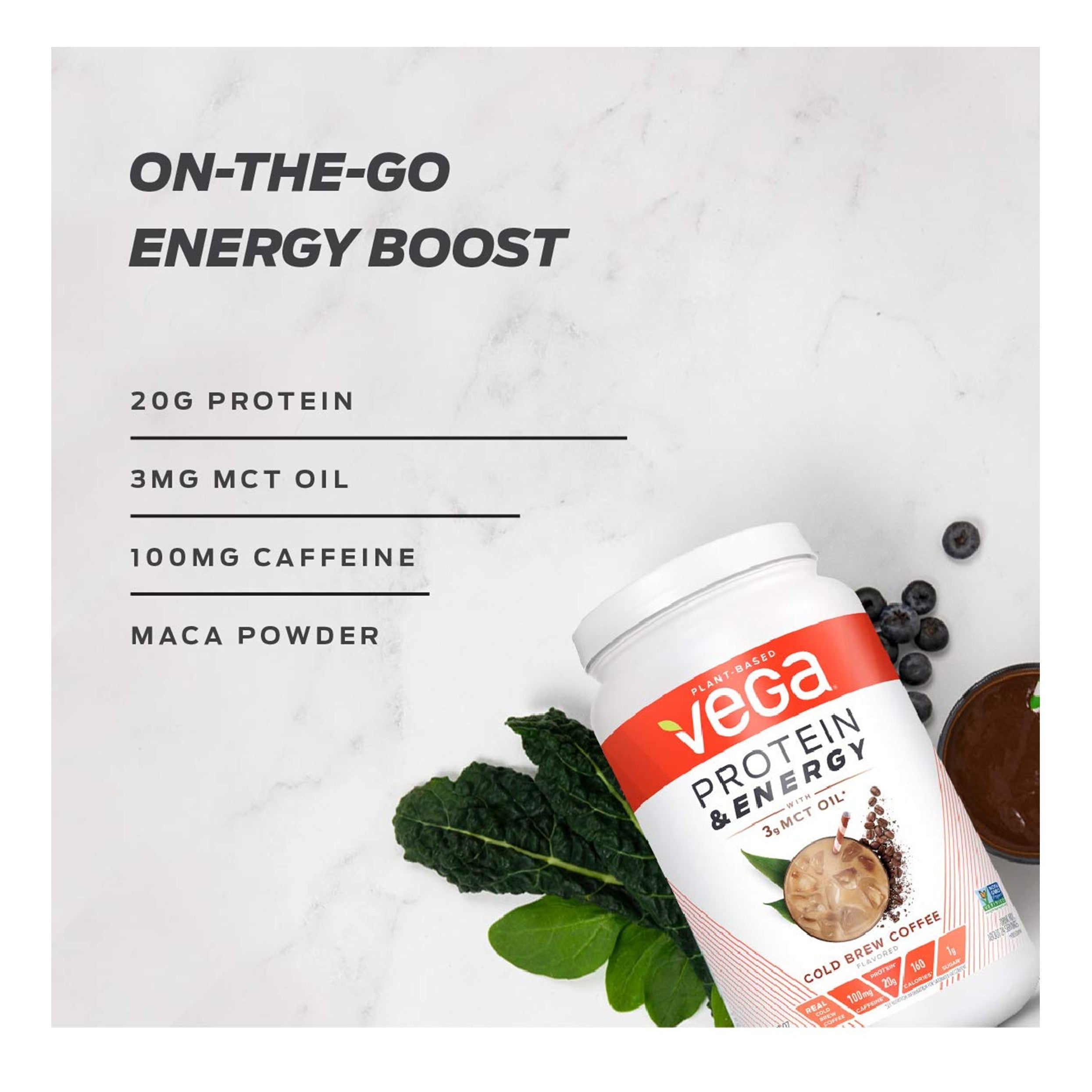 Vega Protein &amp; Energy Plant-Based Protein Powder – Cold Brew Coffee – 30.9 oz by Top Vita Shop