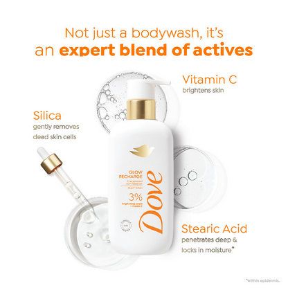 Dove Glow Recharge Exfoliating Serum Body Wash with 3% Brightening Serum + Vitamin C