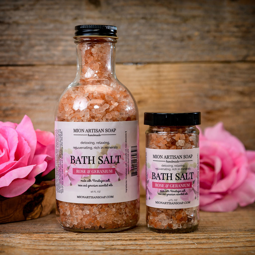 Himalayan Salt Bath Salt With Rose | Ancient Healing Properties by MION Artisan Soap Co.
