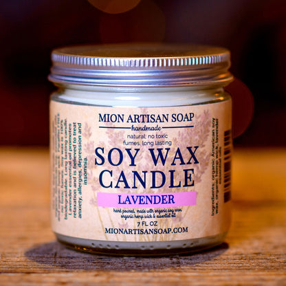 Lavender Soy Wax Candle | Long Lasting | 100% Natural by MION Artisan Soap Co.