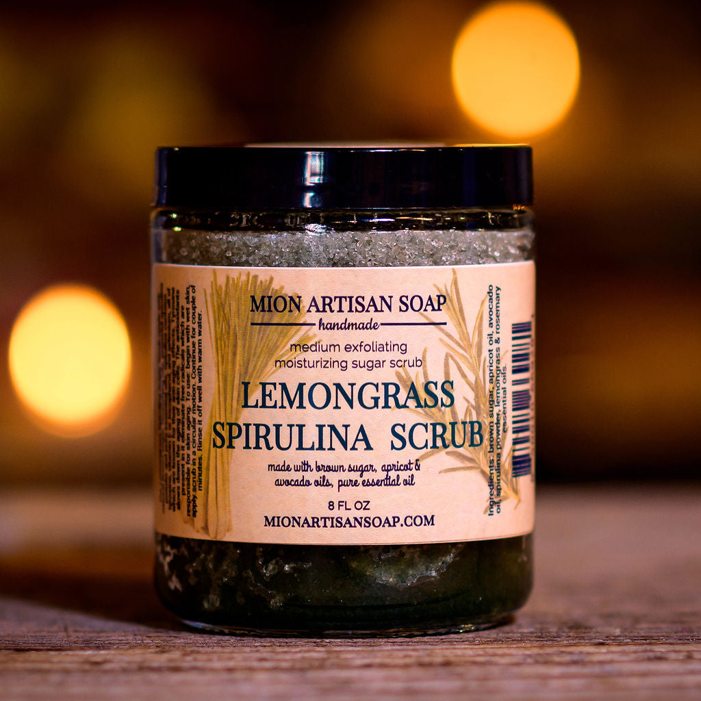 Lemongrass Spirulina Sugar Scrub | Medium by MION Artisan Soap Co.