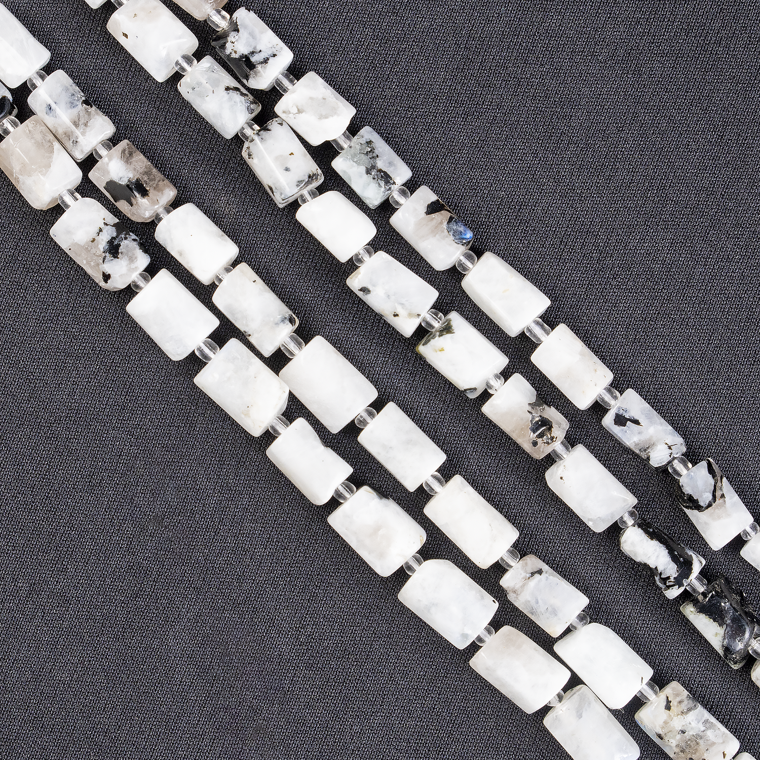 Rainbow Moonstone Gemstone Pipe Bead, Crystal Healing Tube Beads.  DestGlow