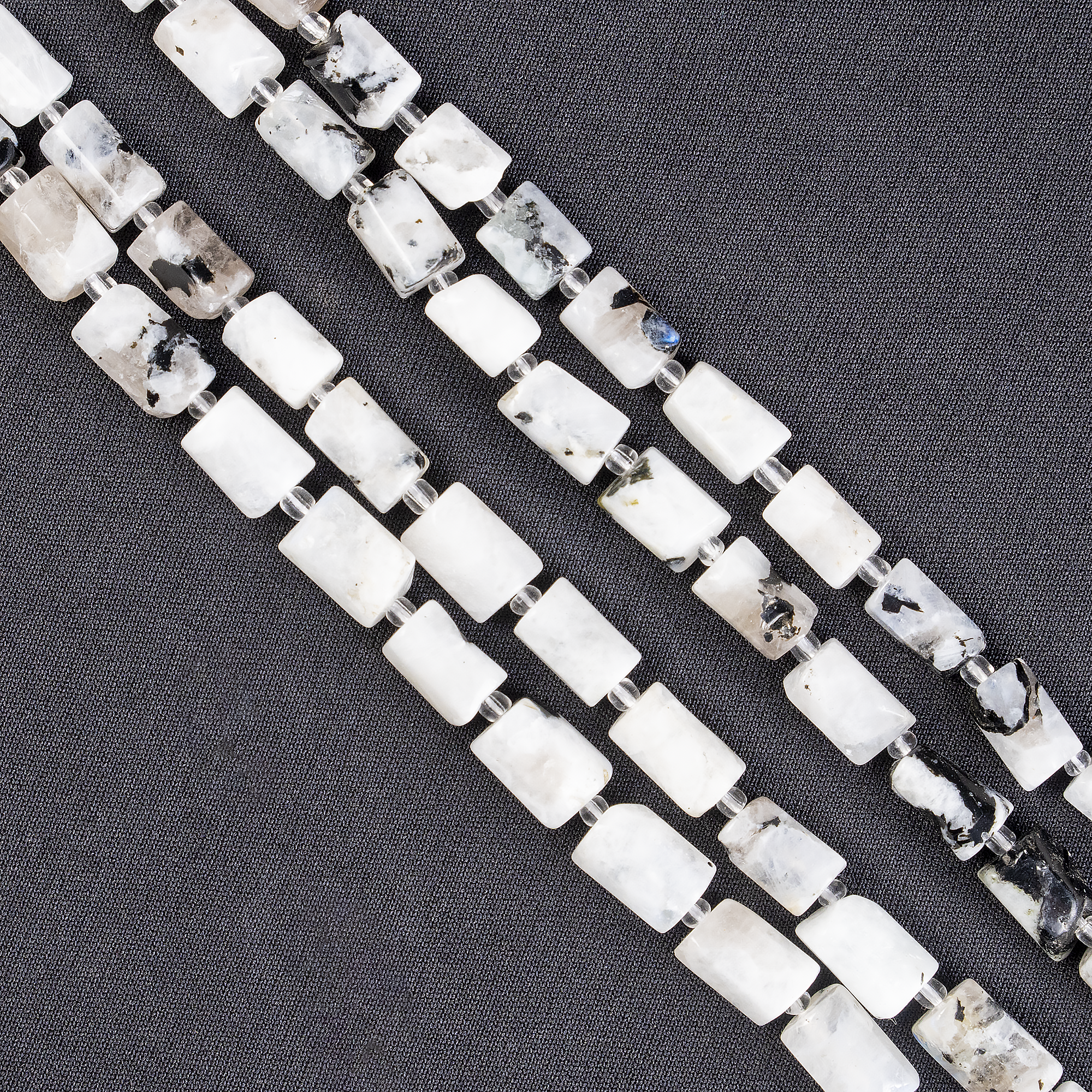 Rainbow Moonstone Gemstone Pipe Bead, Crystal Healing Tube Beads.  DestGlow