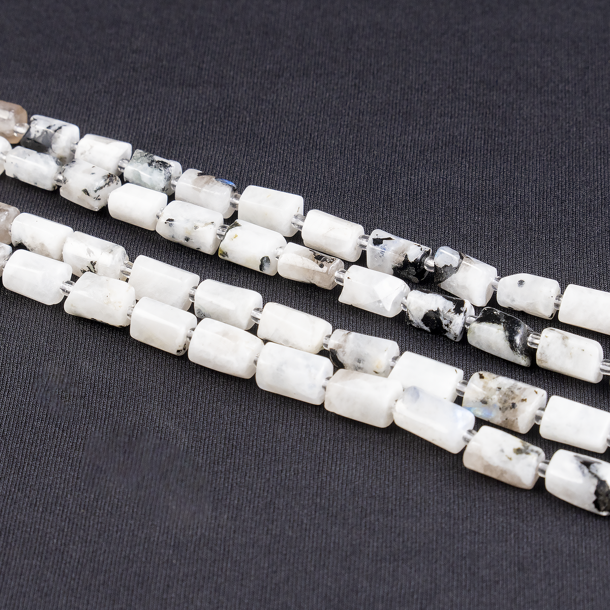 Rainbow Moonstone Gemstone Pipe Bead, Crystal Healing Tube Beads.  DestGlow