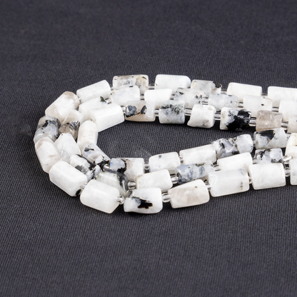 Rainbow Moonstone Gemstone Pipe Bead, Crystal Healing Tube Beads.  DestGlow
