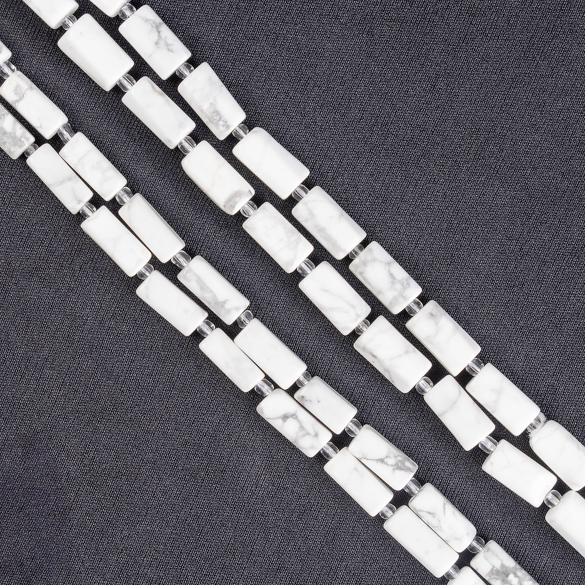 Howlite Gemstone Pipe Bead, Crystal Healing Tube Beads.  DestGlow