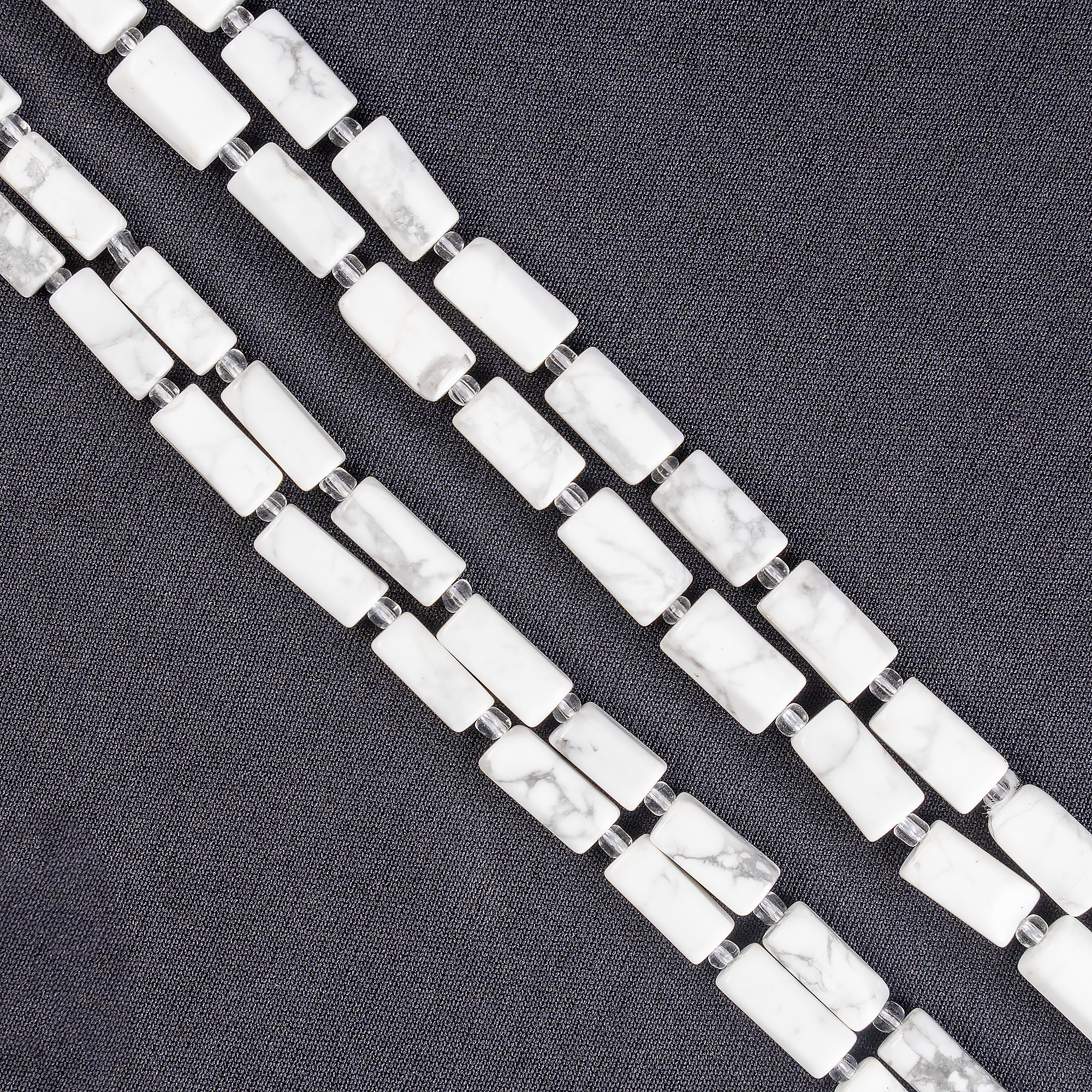 Howlite Gemstone Pipe Bead, Crystal Healing Tube Beads.  DestGlow