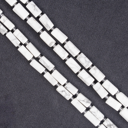 Howlite Gemstone Pipe Bead, Crystal Healing Tube Beads.  DestGlow