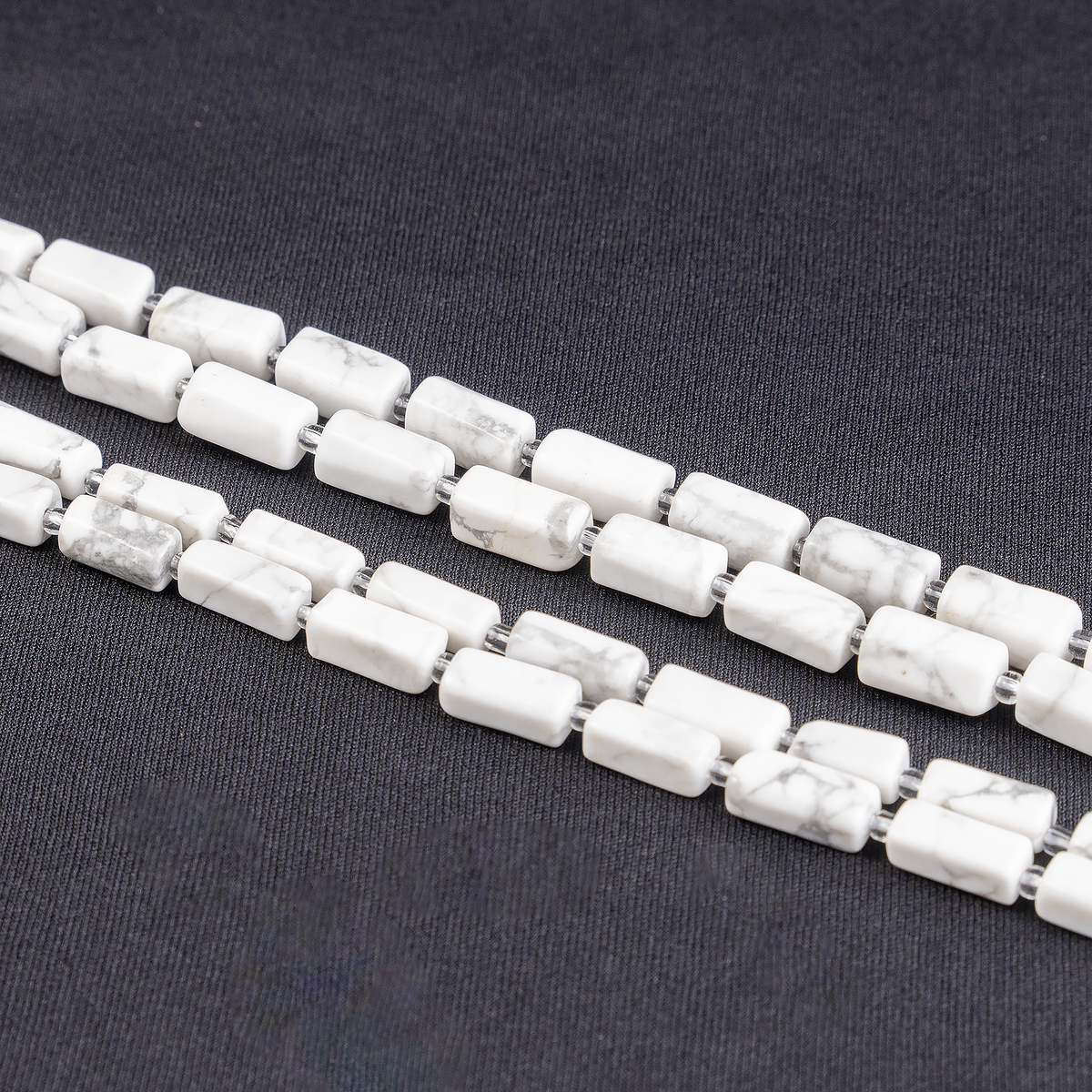 Howlite Gemstone Pipe Bead, Crystal Healing Tube Beads.  DestGlow