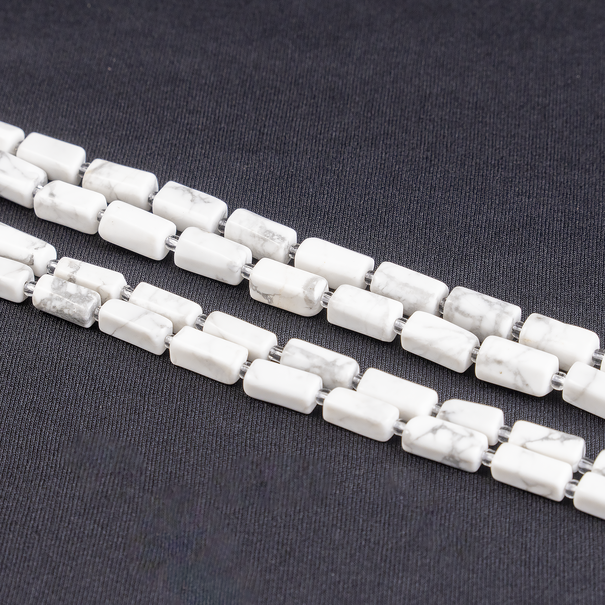 Howlite Gemstone Pipe Bead, Crystal Healing Tube Beads.  DestGlow