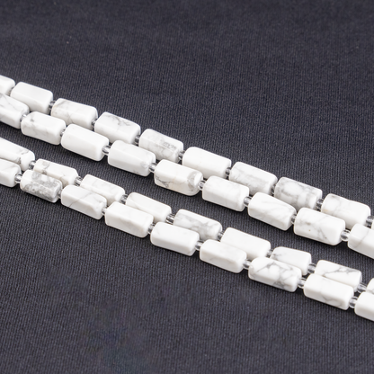 Howlite Gemstone Pipe Bead, Crystal Healing Tube Beads.  DestGlow