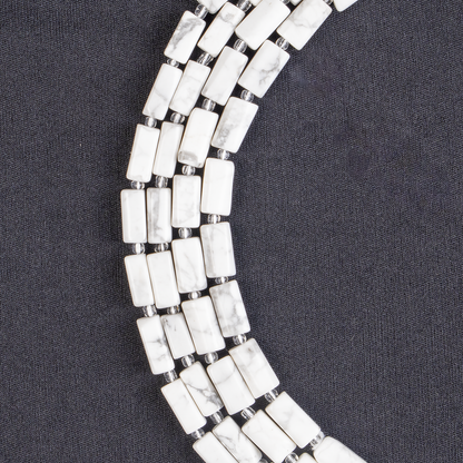 Howlite Gemstone Pipe Bead, Crystal Healing Tube Beads.  DestGlow