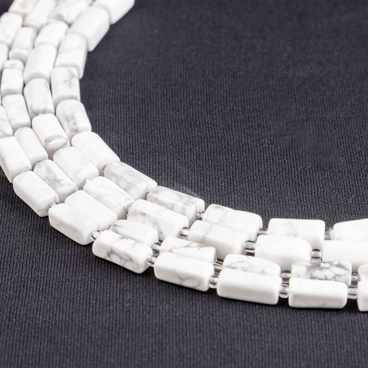Howlite Gemstone Pipe Bead, Crystal Healing Tube Beads.  DestGlow